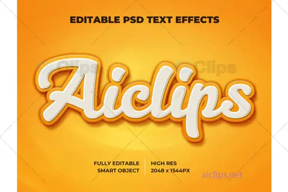 Retro Yellow Text Effect PSD