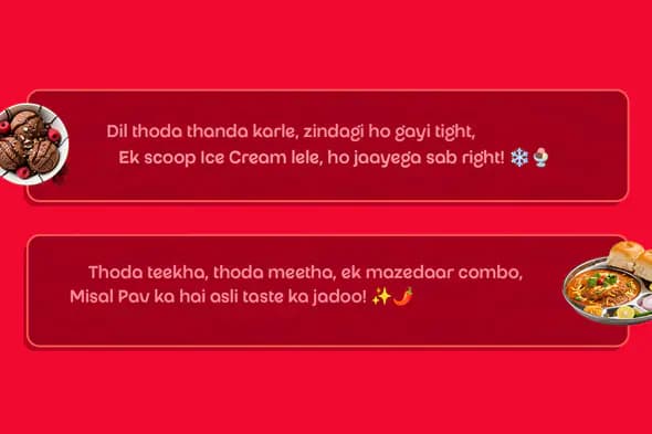Ice Cream & Misal Pav Design Creative Food & Drink Template