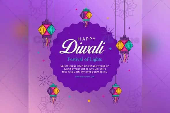 Diwali Festival Greeting Card PSD Template