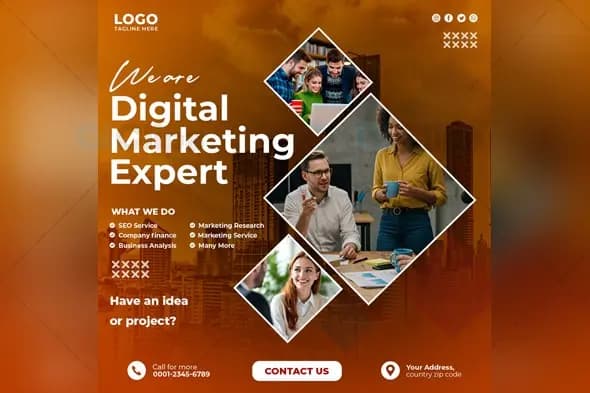Digital Marketing Expert Poster PSD