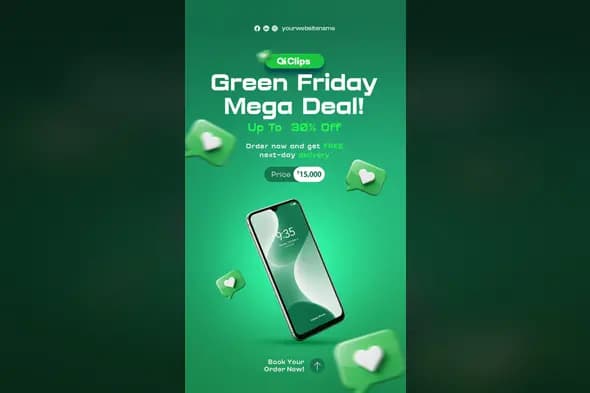 Premium Green Friday Promotional Photoshop Template