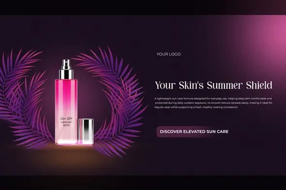 Tropical Skincare & Sunscreen Ad Template