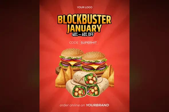 Blockbuster Food Deal Social Media Template