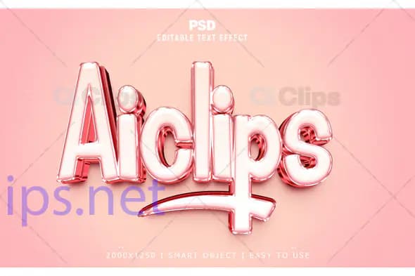 Glossy Pink Text Effect PSD