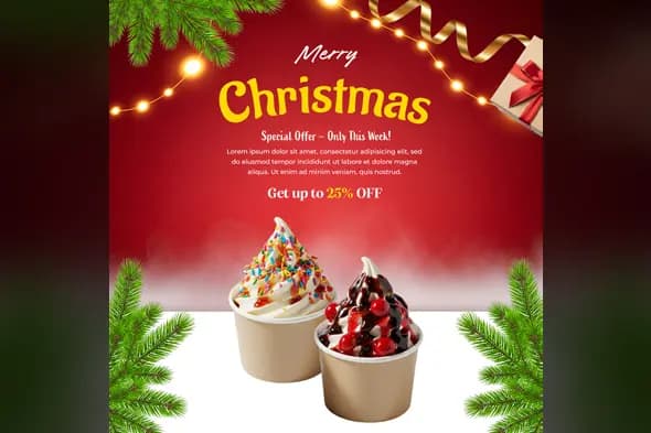 Festive Dessert Christmas Promotion Template