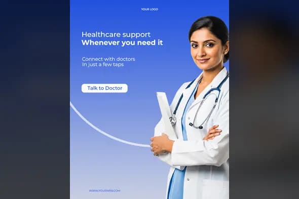 Professional Telehealth Ad Template