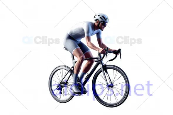 Elite Cyclist in Action on Road Bike - 3D Model