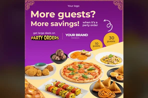 Party Catering Group Discount Banner Template