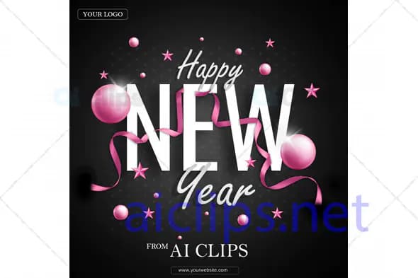 Happy New Year Greeting PSD Template