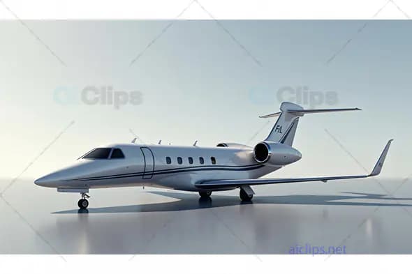 Luxury Private Jet on Minimalist Background