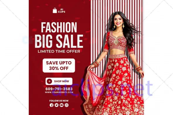 Fashion Big Sale Promotional PSD Template