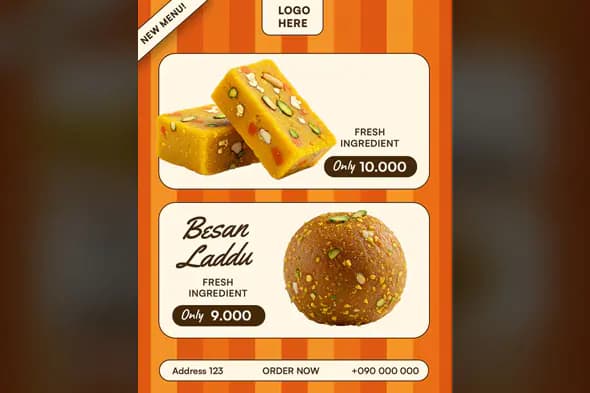 Indian Sweets Menu Template