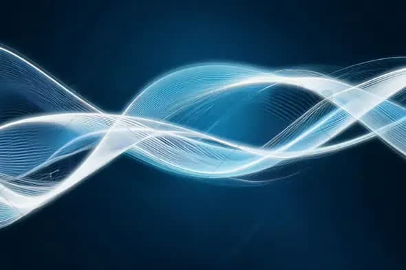 Elegant Flowing Light Waves - Abstract Blue Energy Animation