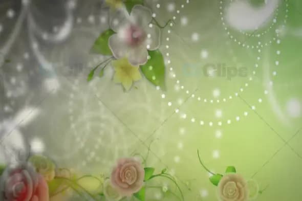 Elegant Floral Background with Soft Pastel Colors and Light Particles
