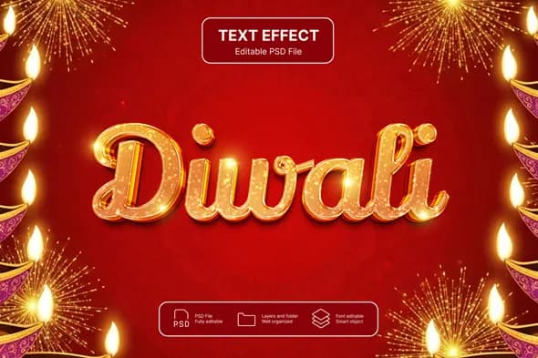 Radiant Diwali Gold Text Style