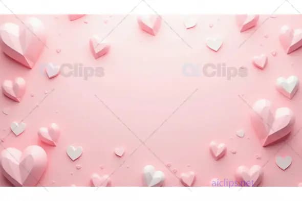 Pastel Pink and White Hearts Love-Themed Background