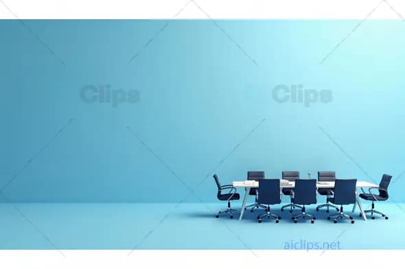 Modern Office Meeting Room with Minimalist Blue Design