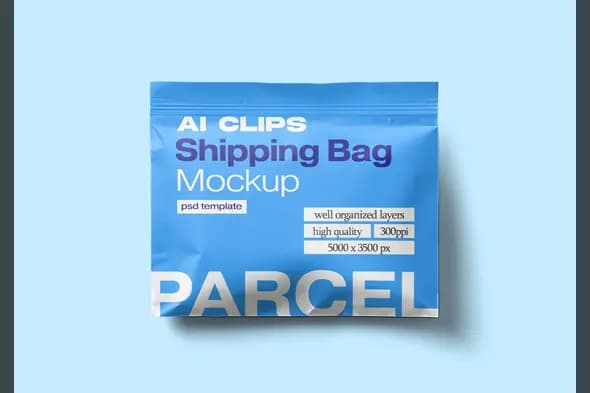 Professional Shipping Bag Mockup PSD Template for Designers