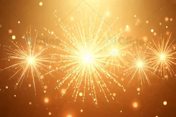 Golden Fireworks Light Bursts Celebration Background