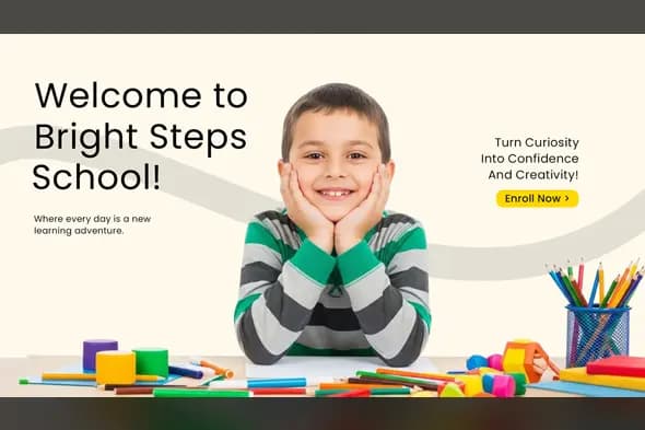 Preschool & Kindergarten Enrollment Ad Template