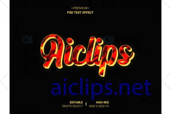 Flaming Glow Text Effect PSD
