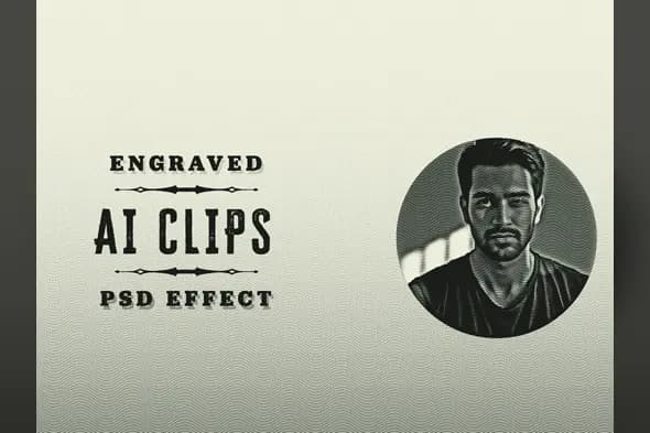 Halftone Style Engraved Portrait Effect