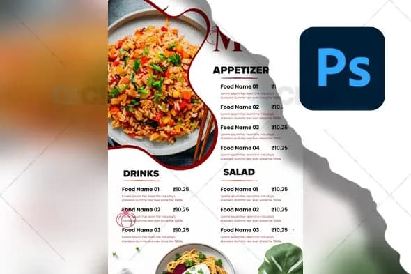 Modern Restaurant Menu PSD Template