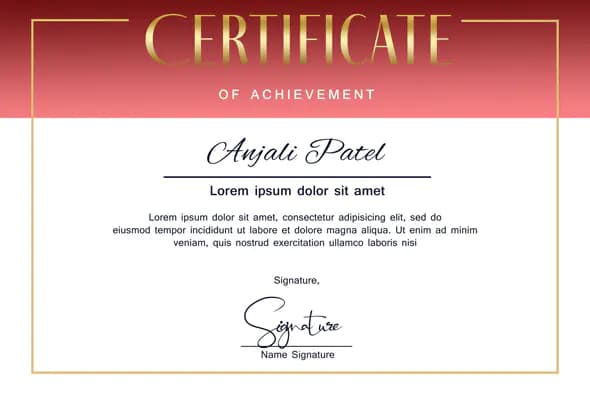 Elegant Red Gradient Achievement Certificate