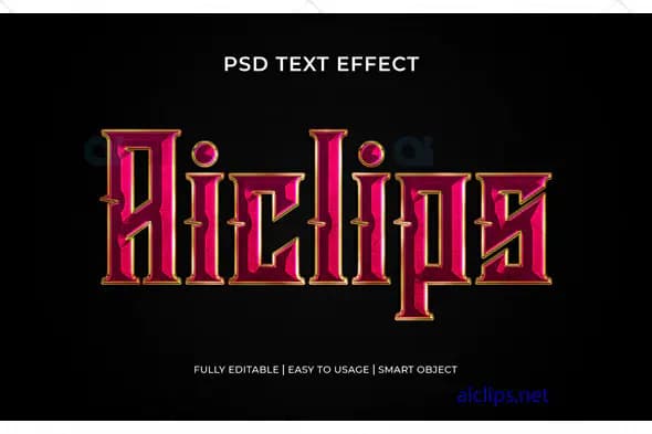 Gothic Gold Border Text Effect PSD