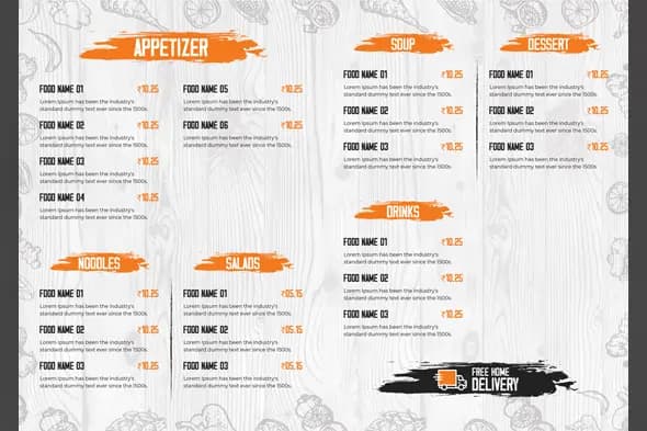 Modern Restaurant Menu Design Template