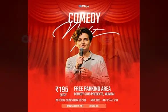 Comedy Night Stand-up Performance Promotional Template