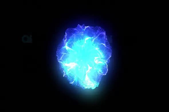 Blue Plasma Shockwave - Electric Particle Explosion