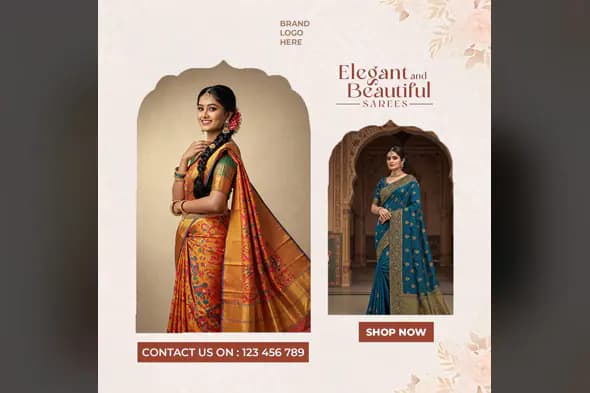 Elegant Saree Promotion Template