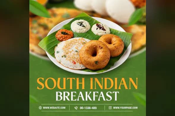 South Indian Breakfast Template Perfect for Restaurant Promotions