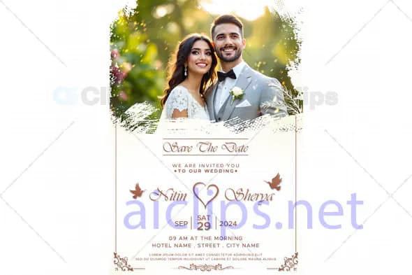Wedding Save The Date PSD Template