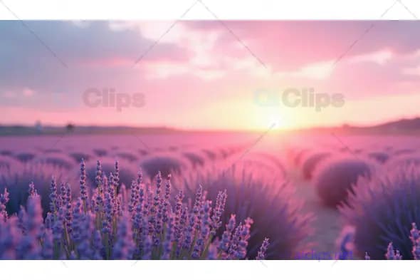 Vibrant Lavender Field at Sunrise