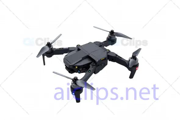 Compact 3D Black Drone with Dual Camera and LED Markers