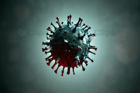 3D Model of Virus Floating in Dark Space