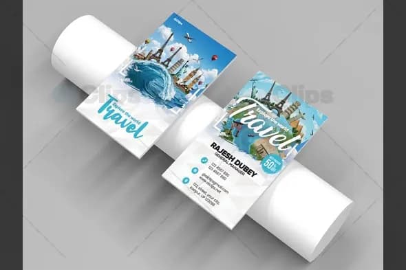 Travel and Tourism Business Card Photoshop PSD Template | AIClips