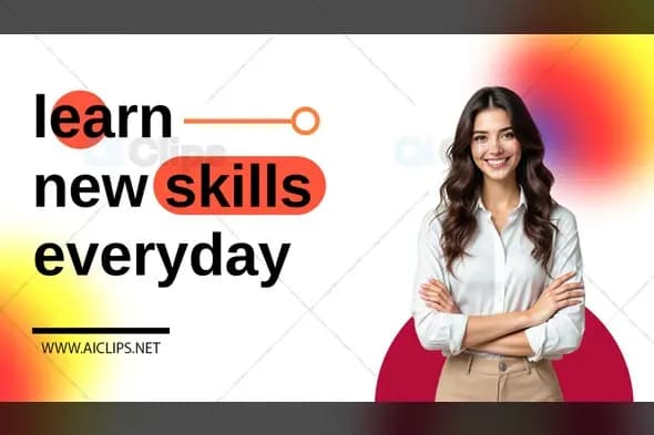 Professional Learning Skills Banner with Gradient Background