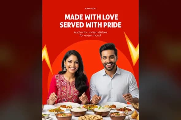 Indian Cuisine Promotional Ad Template
