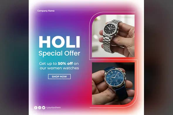Holi Watch Sale Template