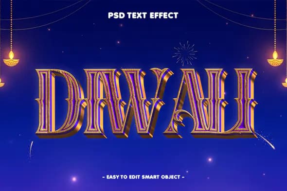 Ornate Diwali Text Effect Template
