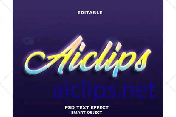 Gradient Glow Text Effects PSD