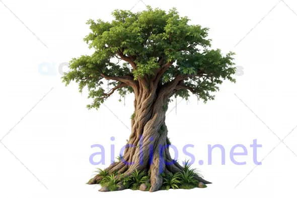 Majestic 3D Twisted Tree Model with Dense Foliage