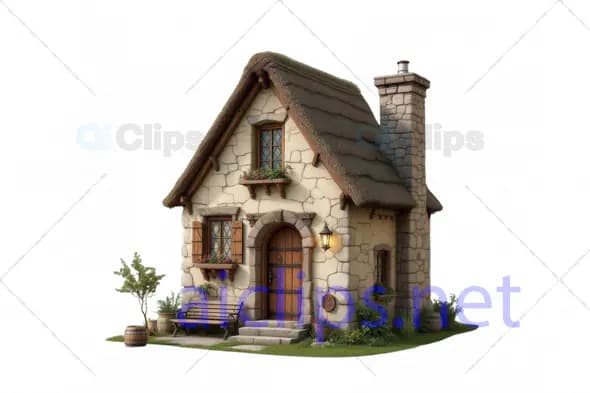 Storybook Stone Cottage - 3D Model