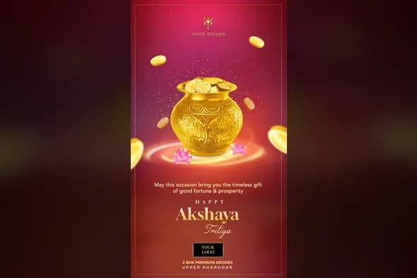Auspicious Akshaya Tritiya Real Estate Ad Template