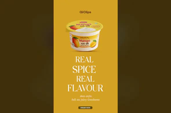Enhanced Mango Yogurt Ad Template