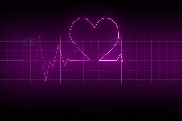 Heartbeat Monitor with Heart Shape ECG Effect
