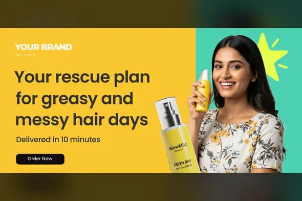 Hair Care Product Delivery Banner Template